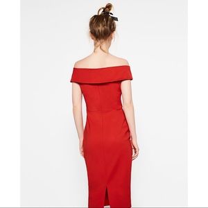 Zara Dresses - Zara Love Red Off The Shoulder Bodycon Tube Dress Zara Dresses - Zara Love Red Off The Shoulder Bodycon Tube Dress